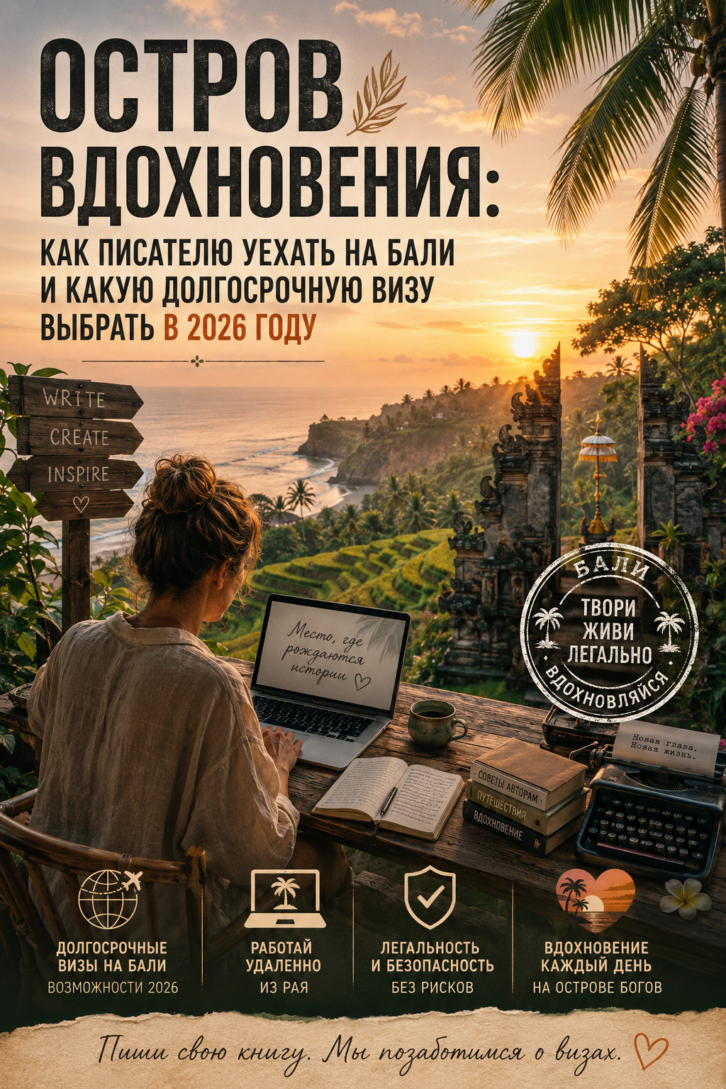 kak pisatelyu uehat na bali Остров вдохновения: как писателю уехать на Бали и какую долгосрочную визу выбрать в 2026 году