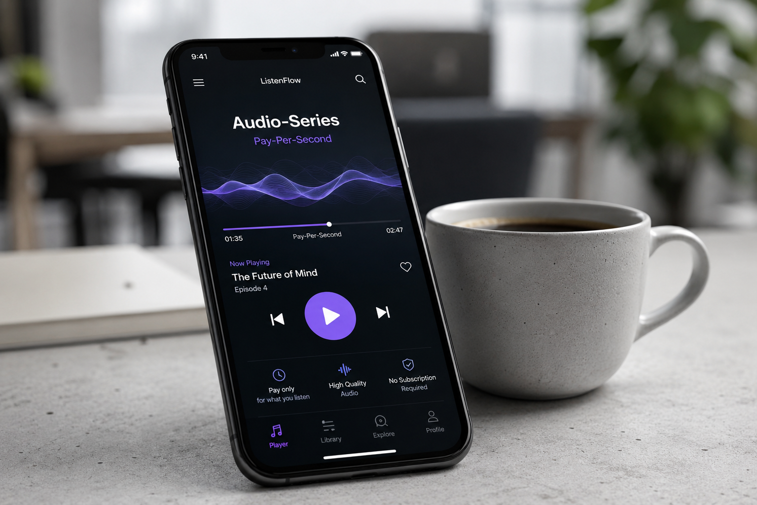 Битва за слух: как блицкриг Spotify и генеративный синтез речи переписали законы аудиокниг 2 Потоковое воспроизведение современного аудиосериала на экране смартфона